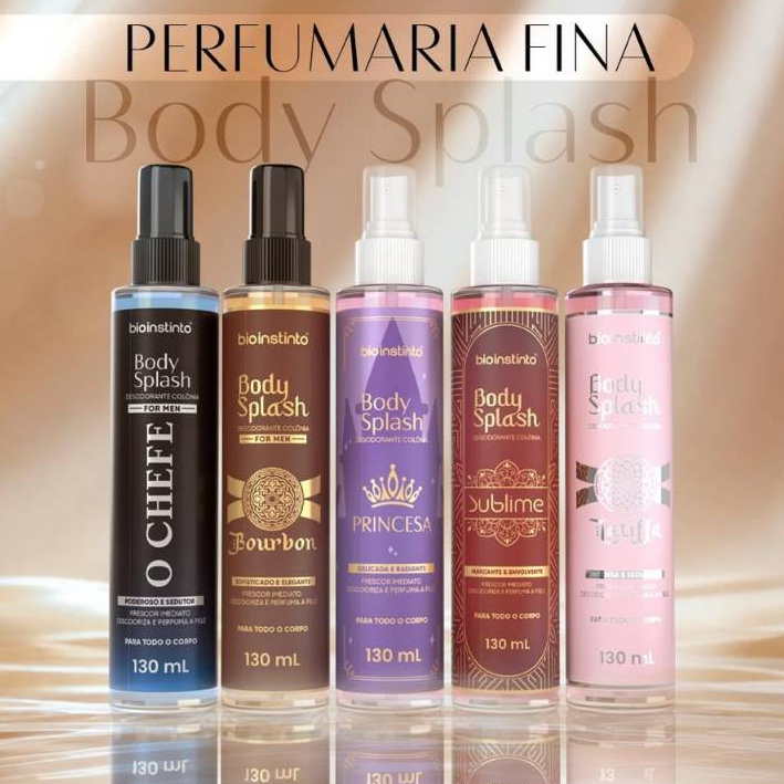 Body Splash Perfumaria Fina 130ml – Fragrância Refrescante e Duradoura
