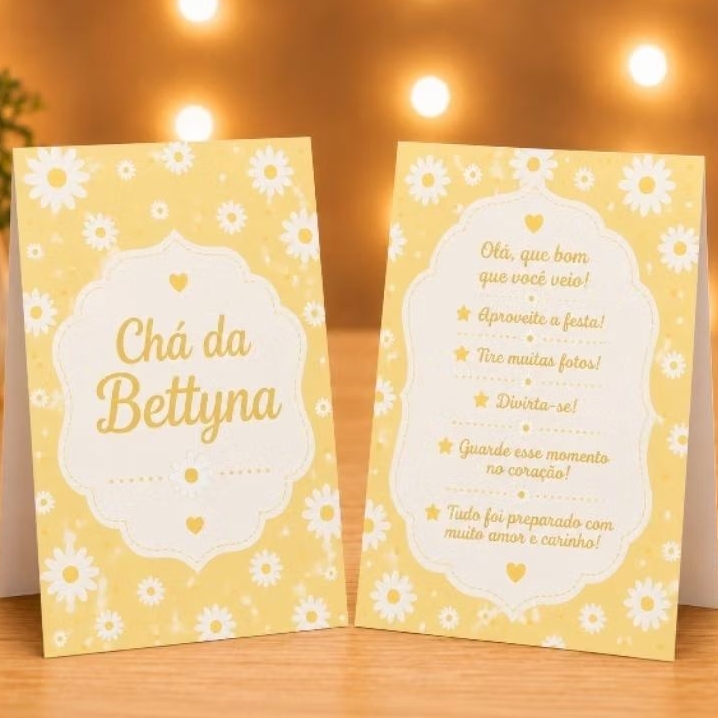 Plaquinha de Mesa Margaridas Amarela Personalizada | Centro de Mesa | Decoração Festa Infantil |Lembrancinha Aniversário