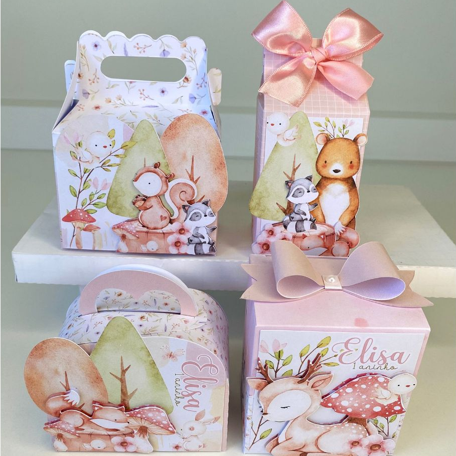 Kit Festa Bosque menina  | Lembrancinhas | Festa | Aniversário | Personalizados | Caixinhas