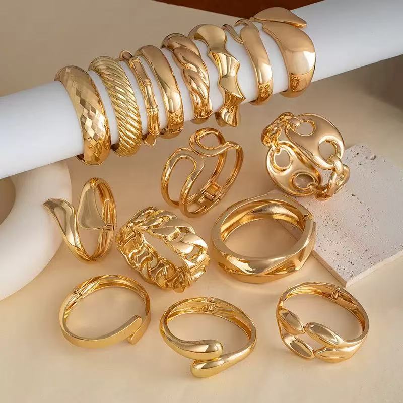Pulseira Bracelete Feminina Aberta Ajustável, Estilo Sofisticado para Festa