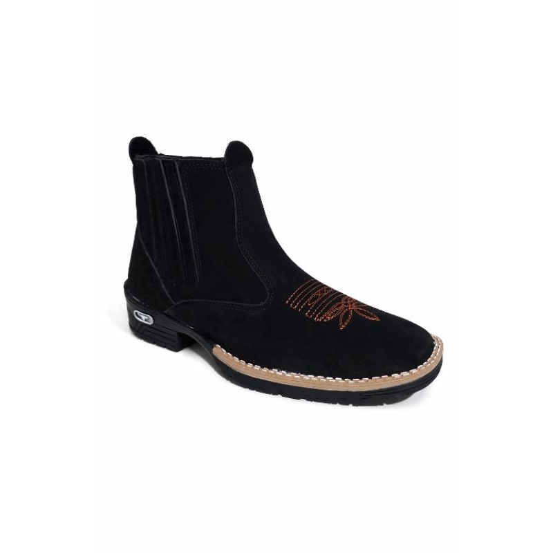 Botinas texanas nobuck couro legitimo unisex confortavel