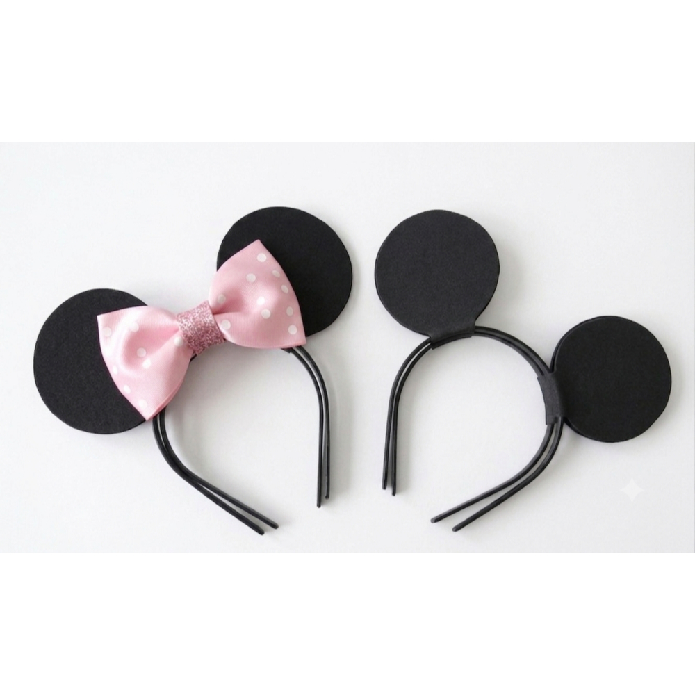 Kit 10 Lembrancinha Aniversário 5 Tiaras Mickey E 5 tiaras Minnie RosaTiara Orelhas Mickey Minnie Kit Festa Mickey Minne