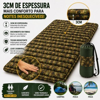 Colchonete Para Acampamento Camping Casal 190x130 Ou Solteiro 190x60 Escolha Sua Quantidade Colchão Retiro