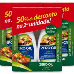Kit 6 unidades Zero Cal Stévia 80ml cada