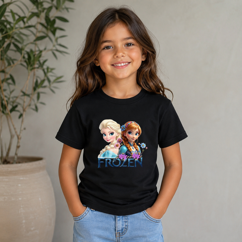 Camiseta Feminina Infantil Estampada Frozen Estiloso Qualidade Premium
