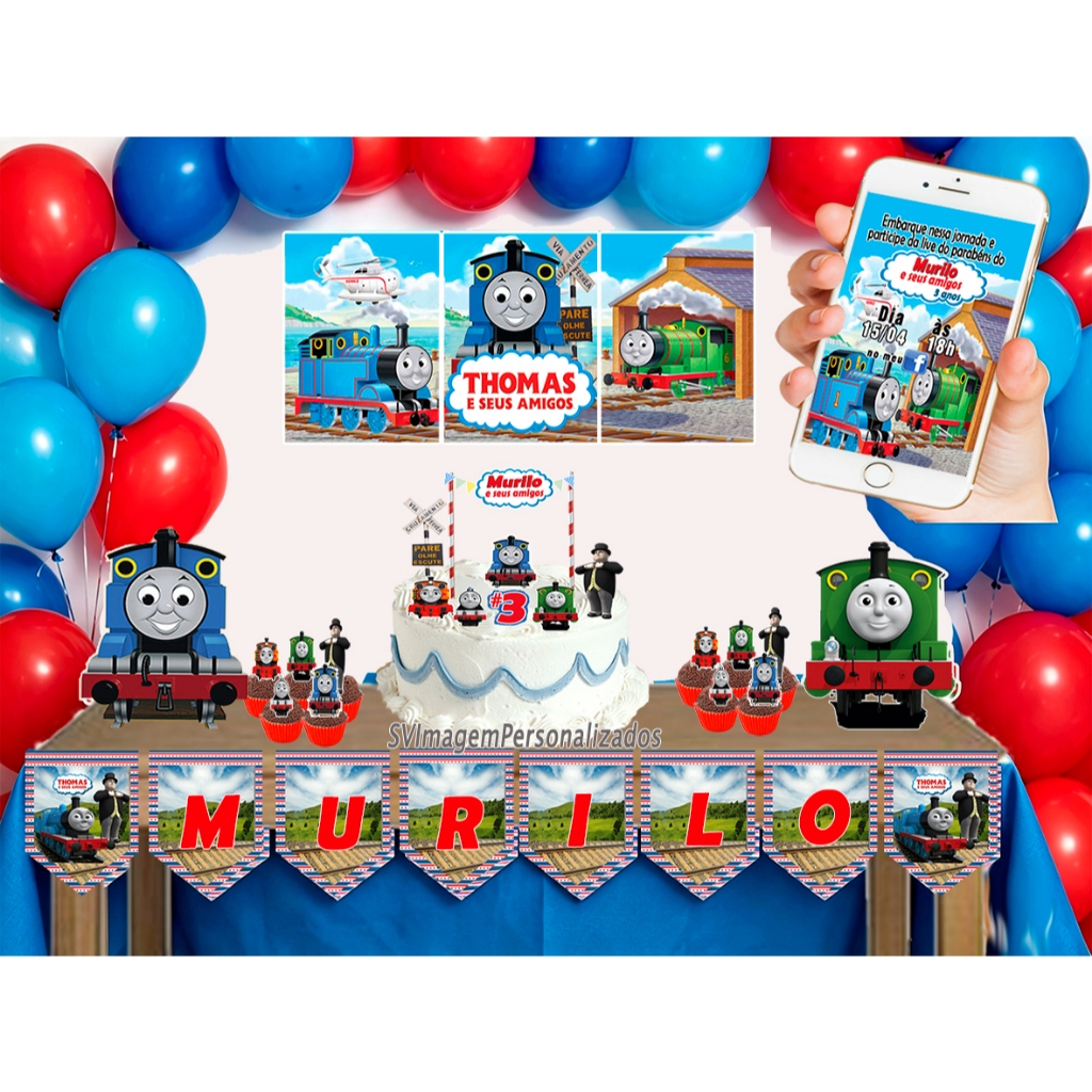 Festa Thomas e Seus Amigos kit Festa Personalizado para Decoração de Aniversário Envio Rápido
