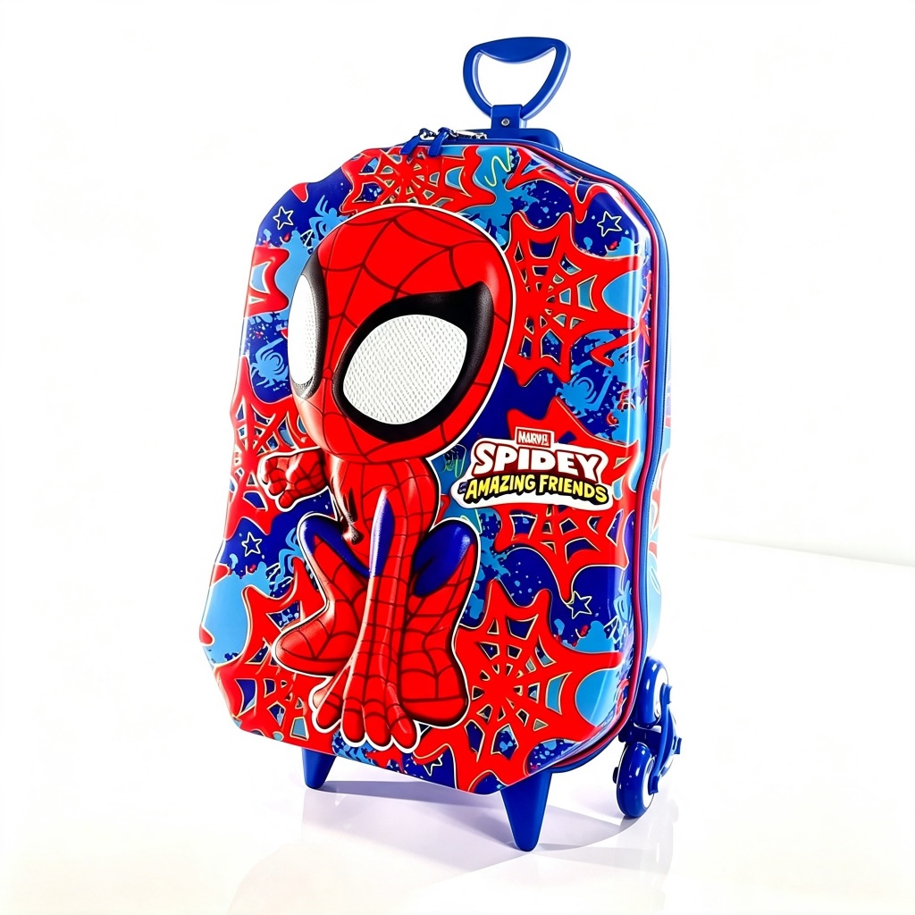 Mala Infantil Mcqueen e Spidey Max Toy 3D com 3 Rodas, Alça Retrátil e Estrutura em EVA · foto 2
