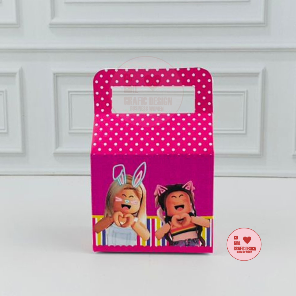 Caixinhas Maleta Roblox Menina Lembrancinha Aniversário Infantil FAZEMOS EM TODOS OS TEMAS