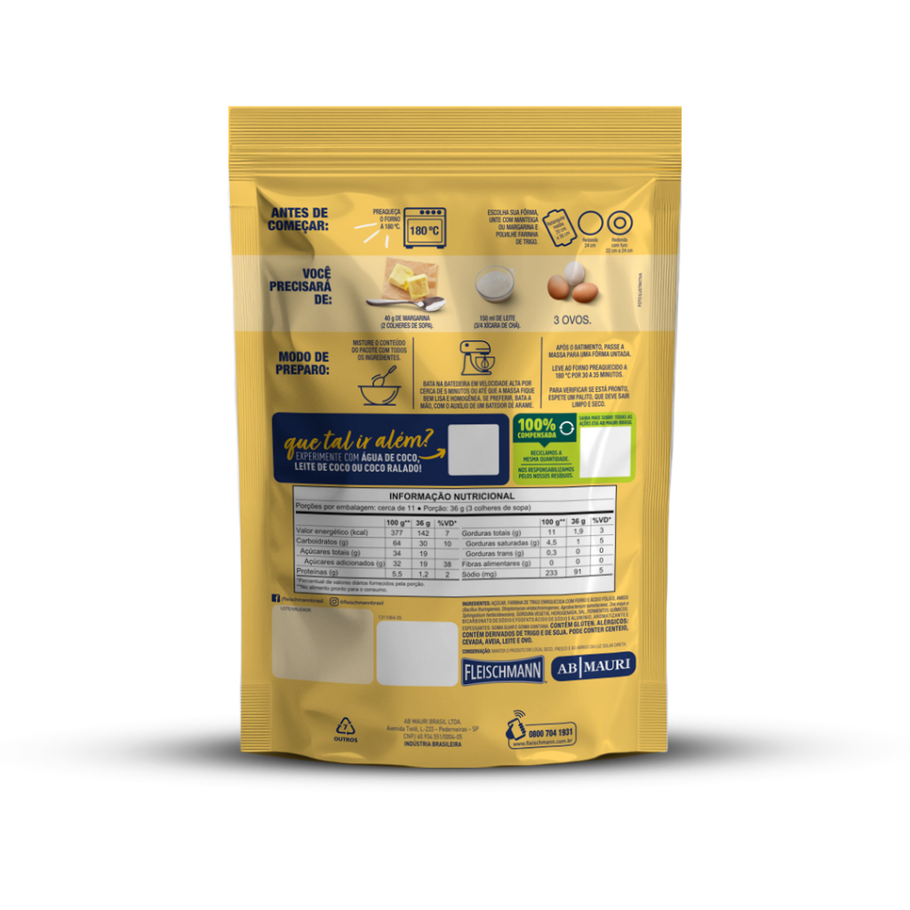 Fleischmann Mistura Para Bolo Coco Cremoso Sachê 390G · foto 2