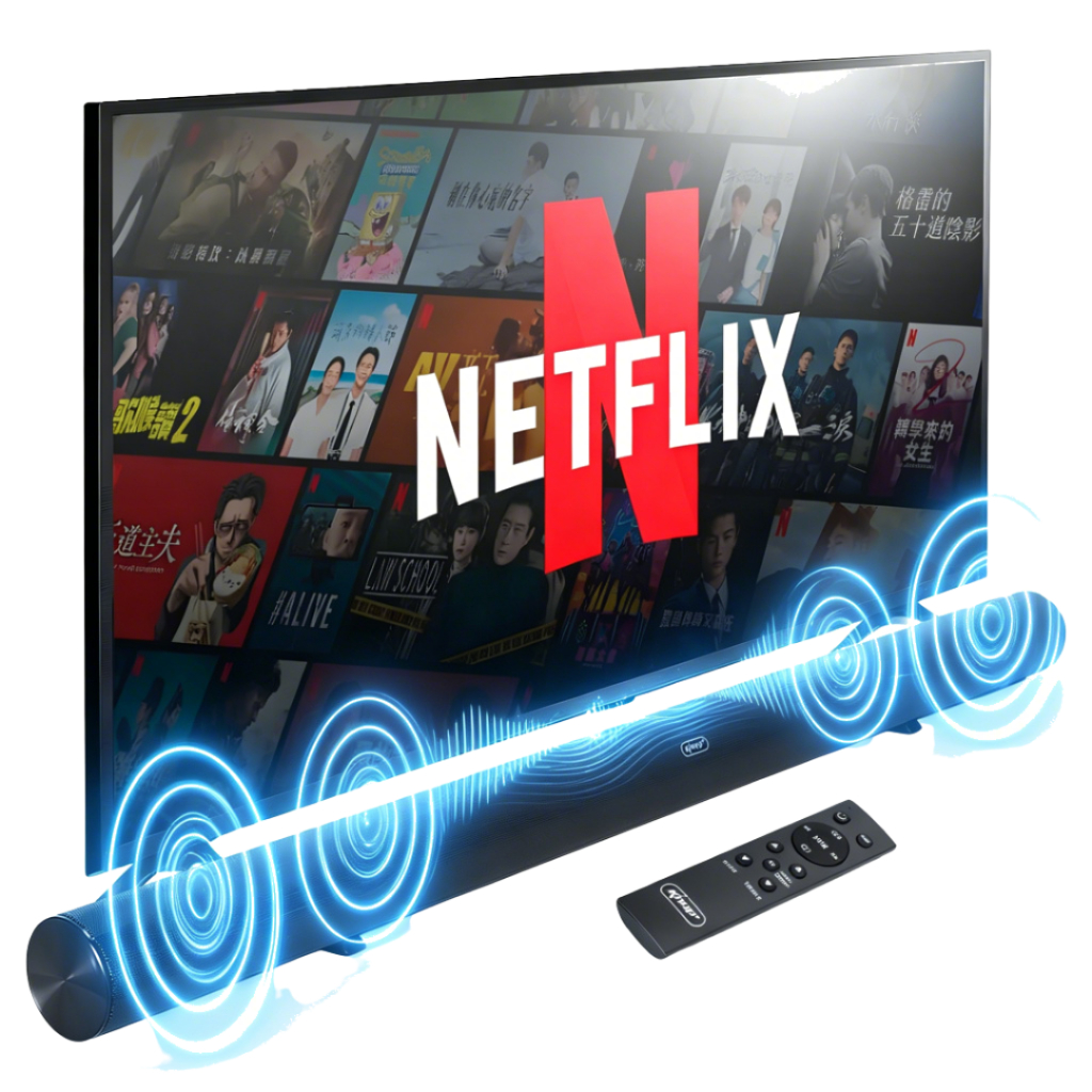 Soundbar para TV Home Theater Bluetooth 60W RMS Cabo HDMI Óptico Auxiliar Som Potente
