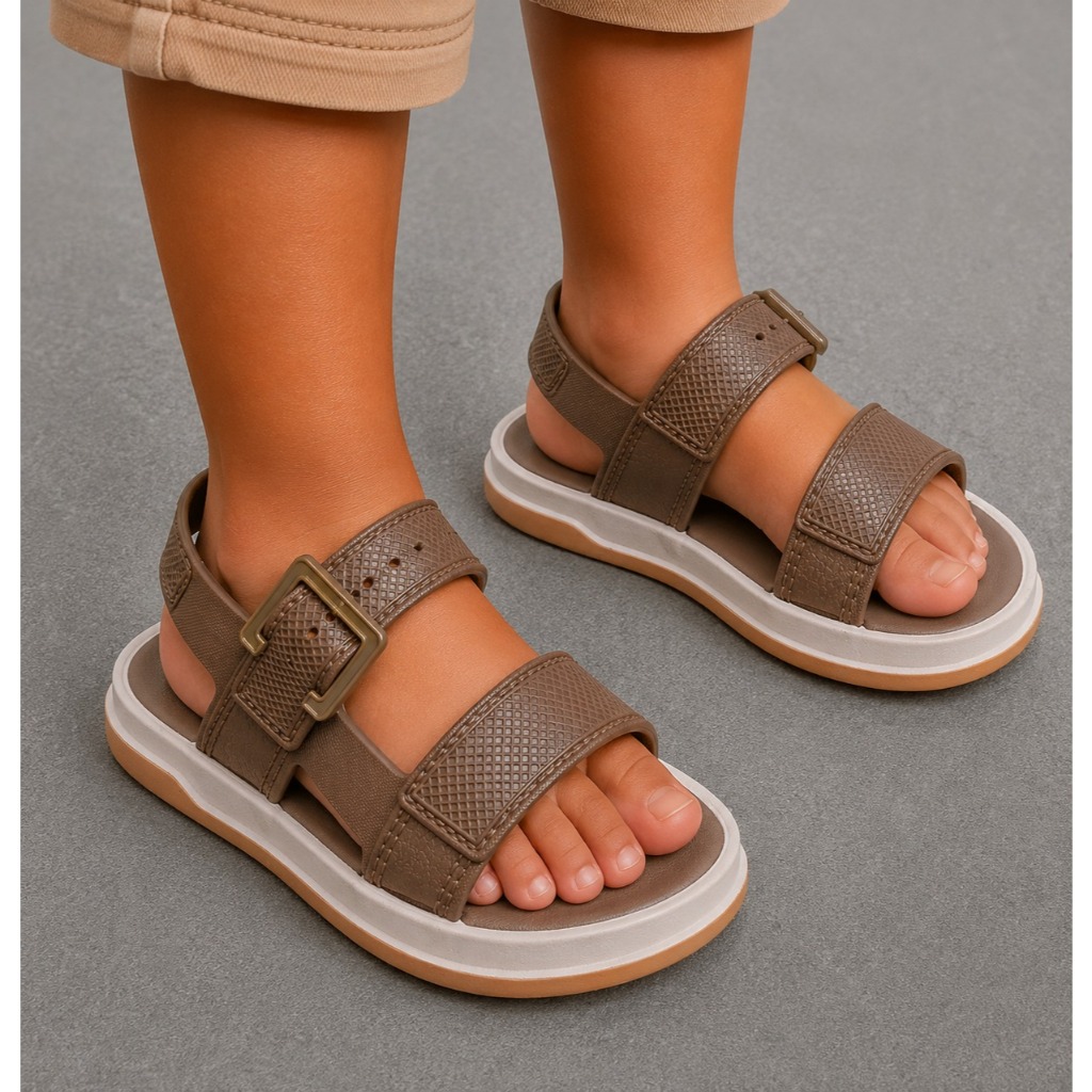 Sandália Baby Masculino Papete Menino Sandália Infantil Antiderrapante Confortável Macia Ajustável Casual Bebê