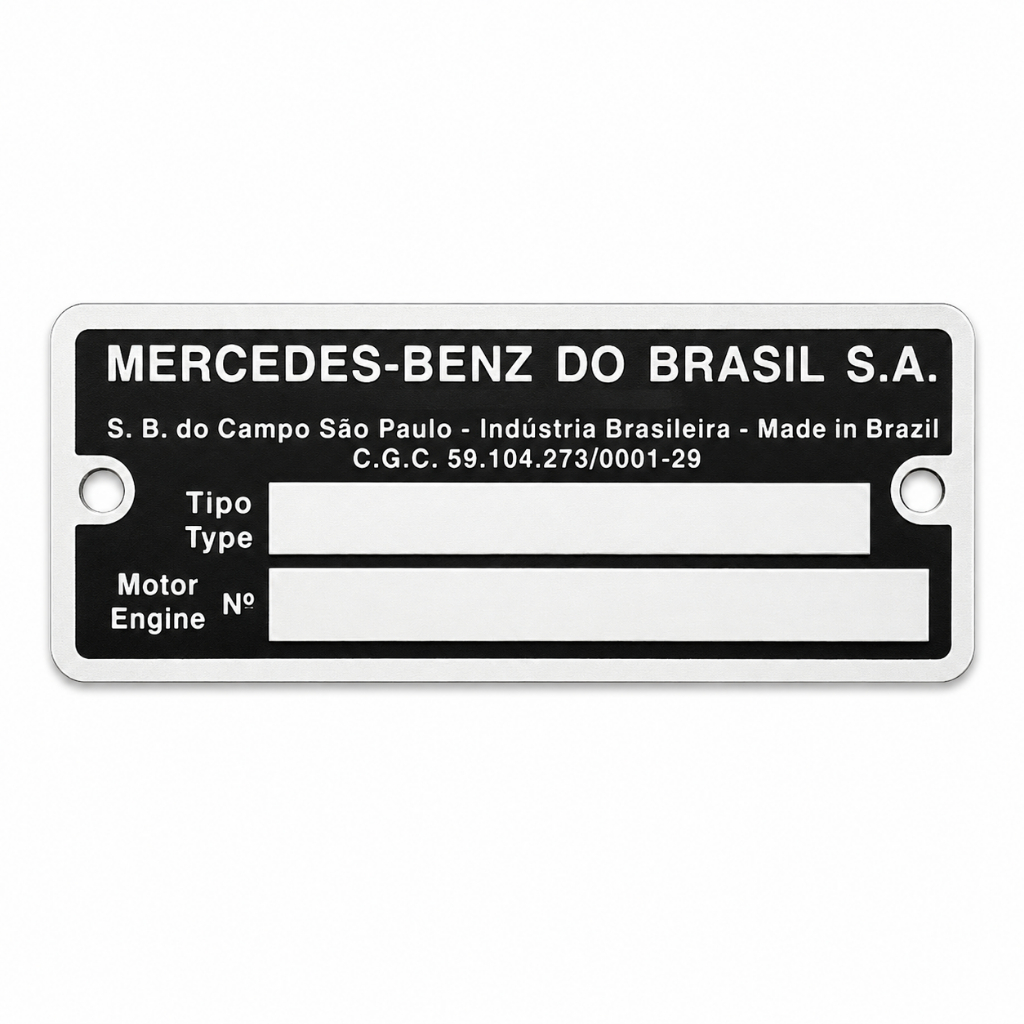 Plaqueta De Identificação Do Motor Mercedes Benz Original
