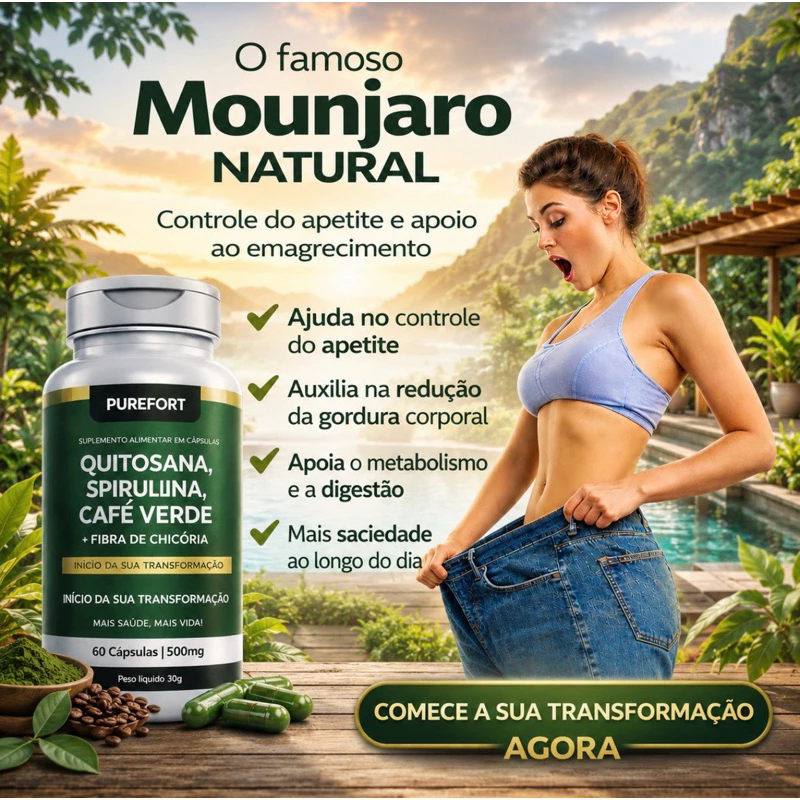 Quitosana + Spirulina + Psyllium + Fibra de Chicória + Café Verde | 600mg — imagem 1