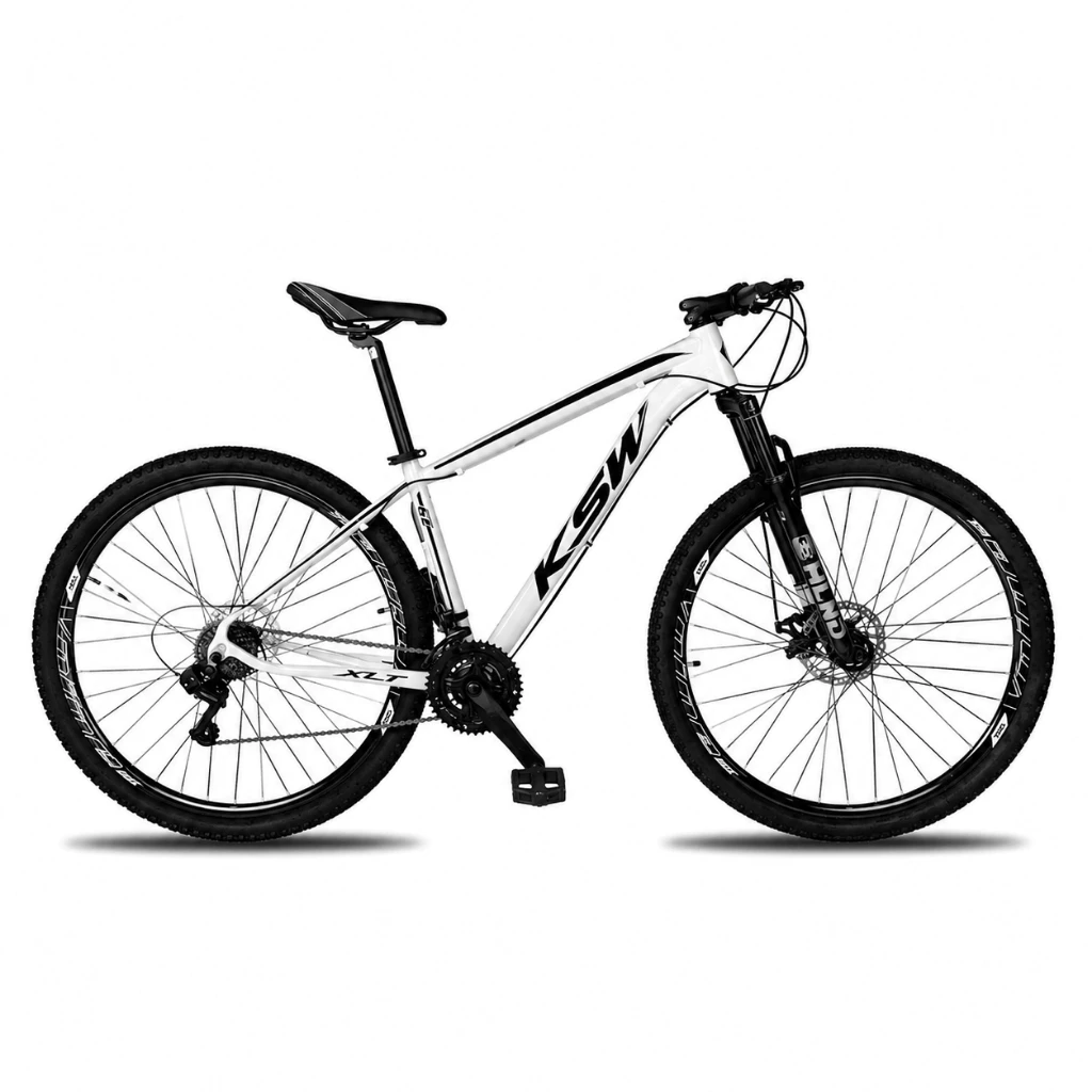 BICICLETA ARO 29 KSW XLT 21 MARCHAS SHIMANO FREIOS A DISCO QUADRO 17 BRANCA — imagem 1