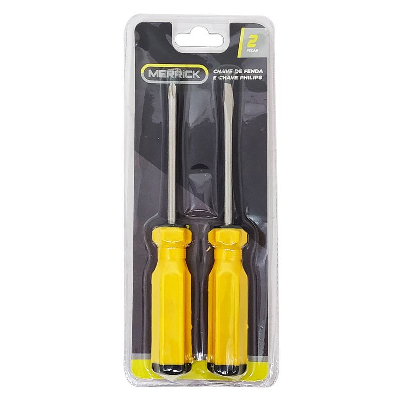Kit Chave De Fenda E Philips 15cm 2 Peças Em Metal Merrick