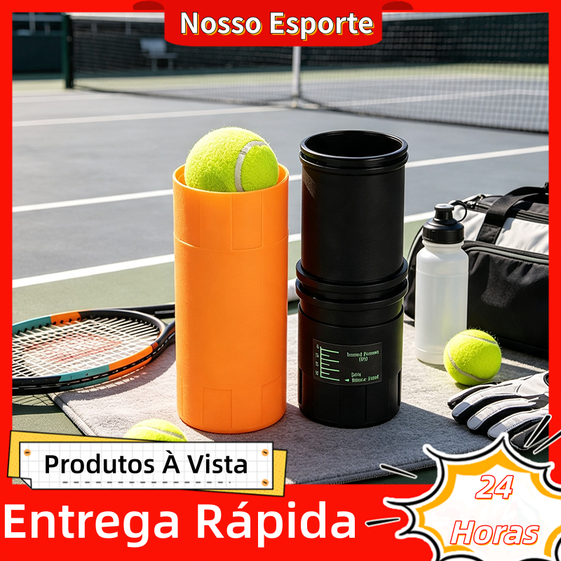 Protetor de Bola Tênis Pressurizador de Ar Manutenção Pressão para Bola de Tênis e Padel Recipiente Conservador Bolinha