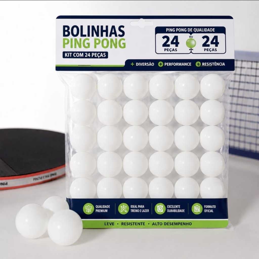 Bolinhas De Ping Pong, Para Jogos De Tênis De Mesa Com 24 Unidades De Bola