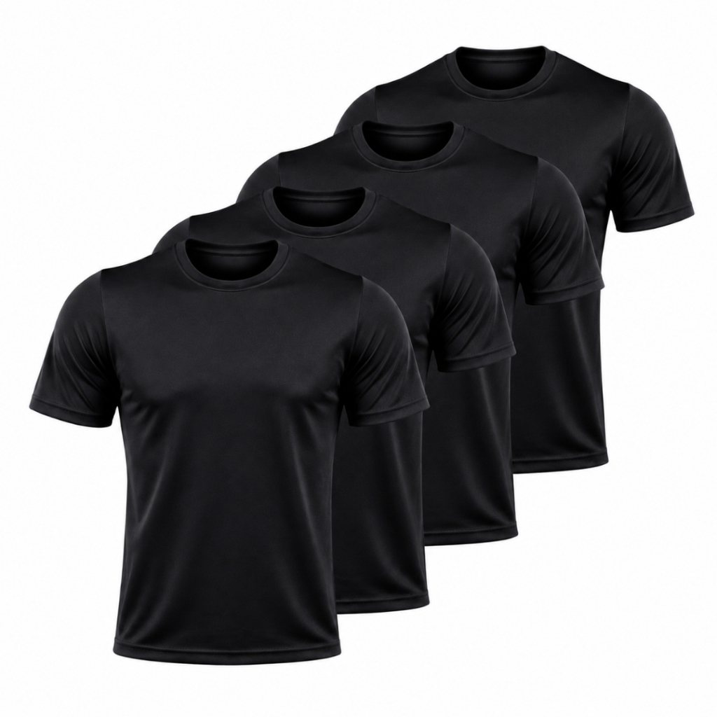 Kit 4 Camisetas Dry Fit Masculina Fitness Para Academia Corrida Treino Tecido Leve Respirável Confortável Envio Rápido