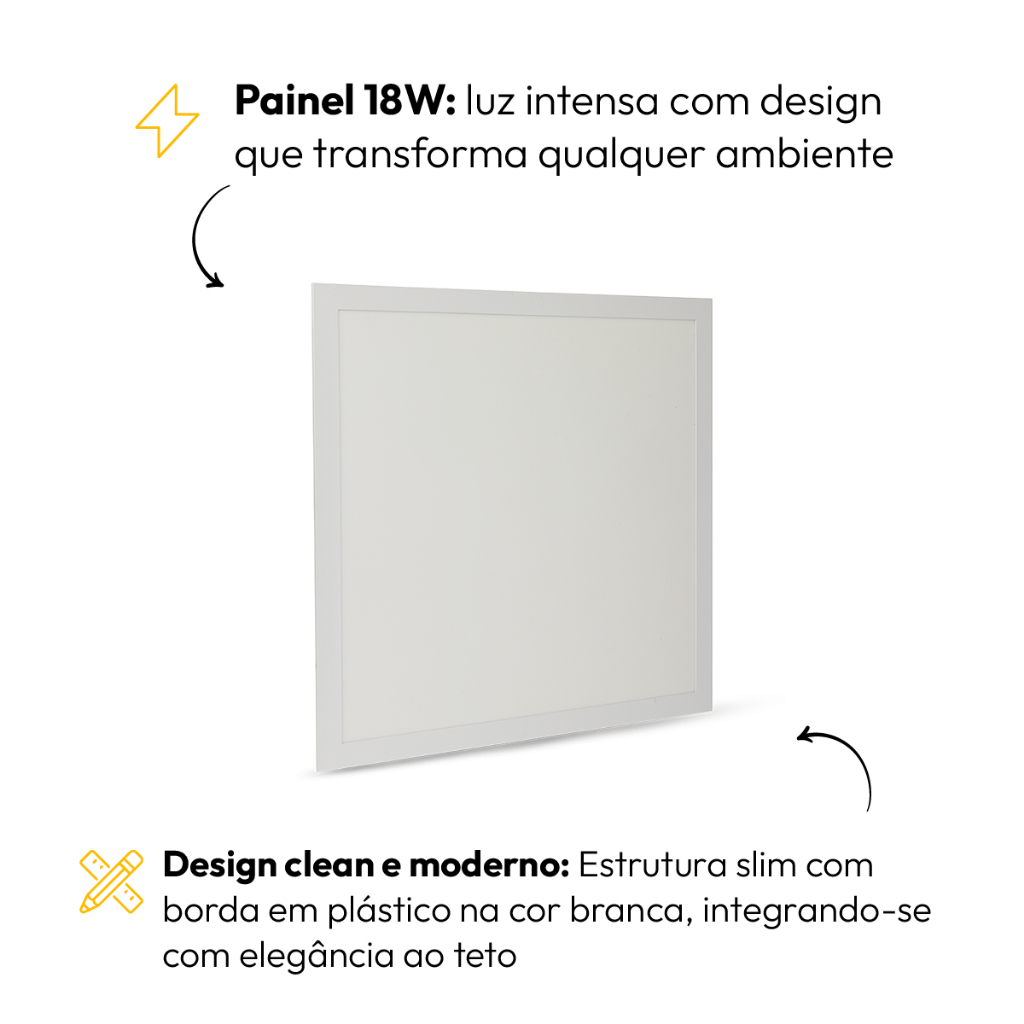 Kit 10 Painel LED Alut 18W ou 24W Sobrepor Embutir Branco Frio 6500K Bivolt Plafon Luminária · foto 2