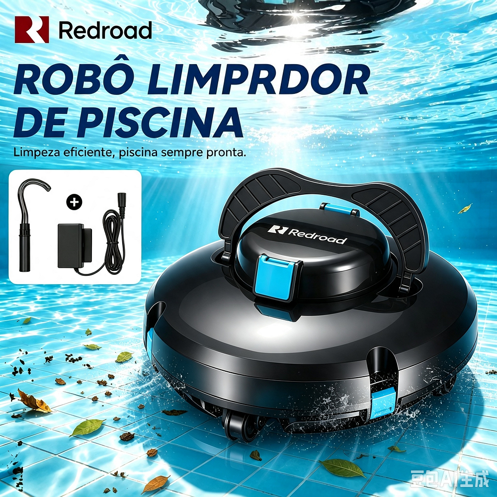 Imagem Aspirador de piscina sem fio: autonomia prolongada de 130 minutos, limpa piscinas de até 1100 m² Redroad S1