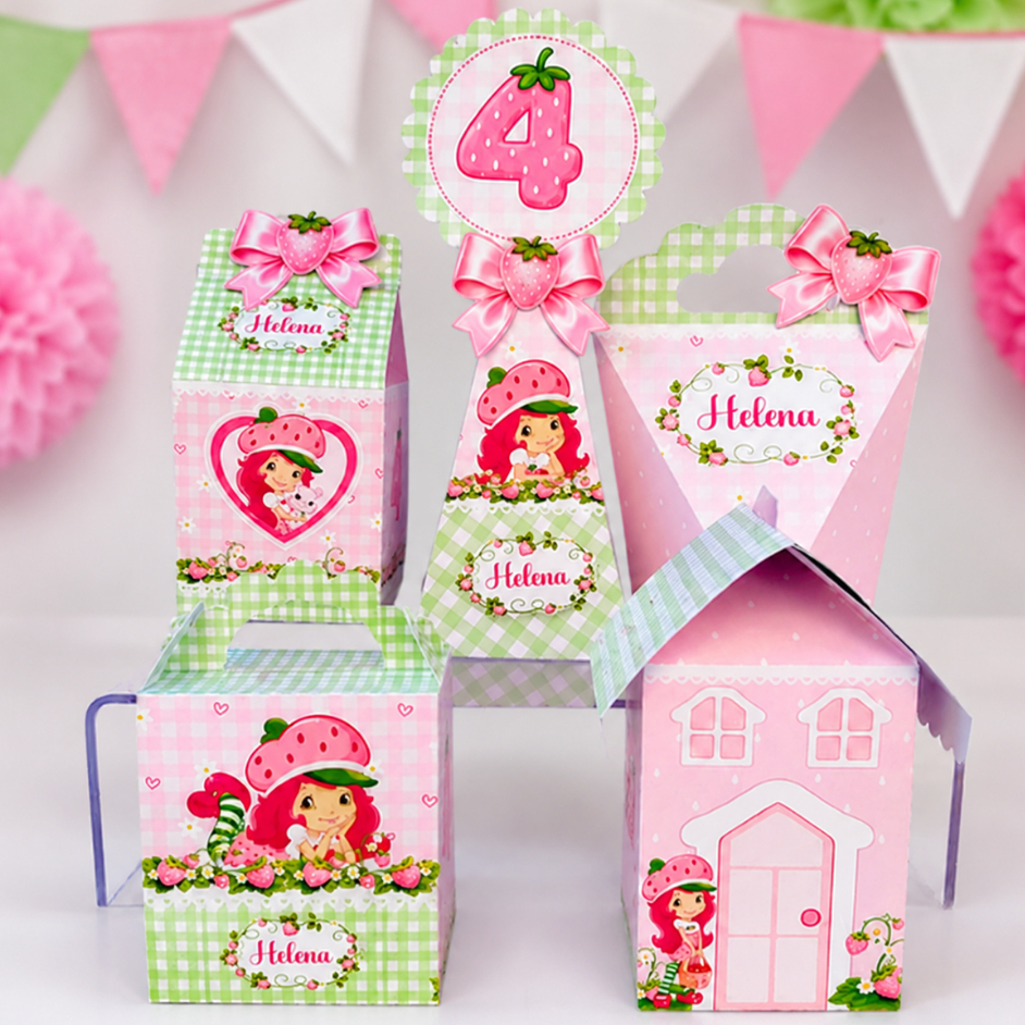 Kit Festa Personalizado Tema Moranguinho | Lembrancinha e mimo de Festa infantil | Fazemos Diversos Temas