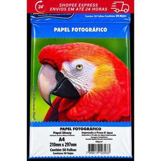 Papel Fotográfico A4 135g Glossy - Brilho Intenso e Resistente à Água