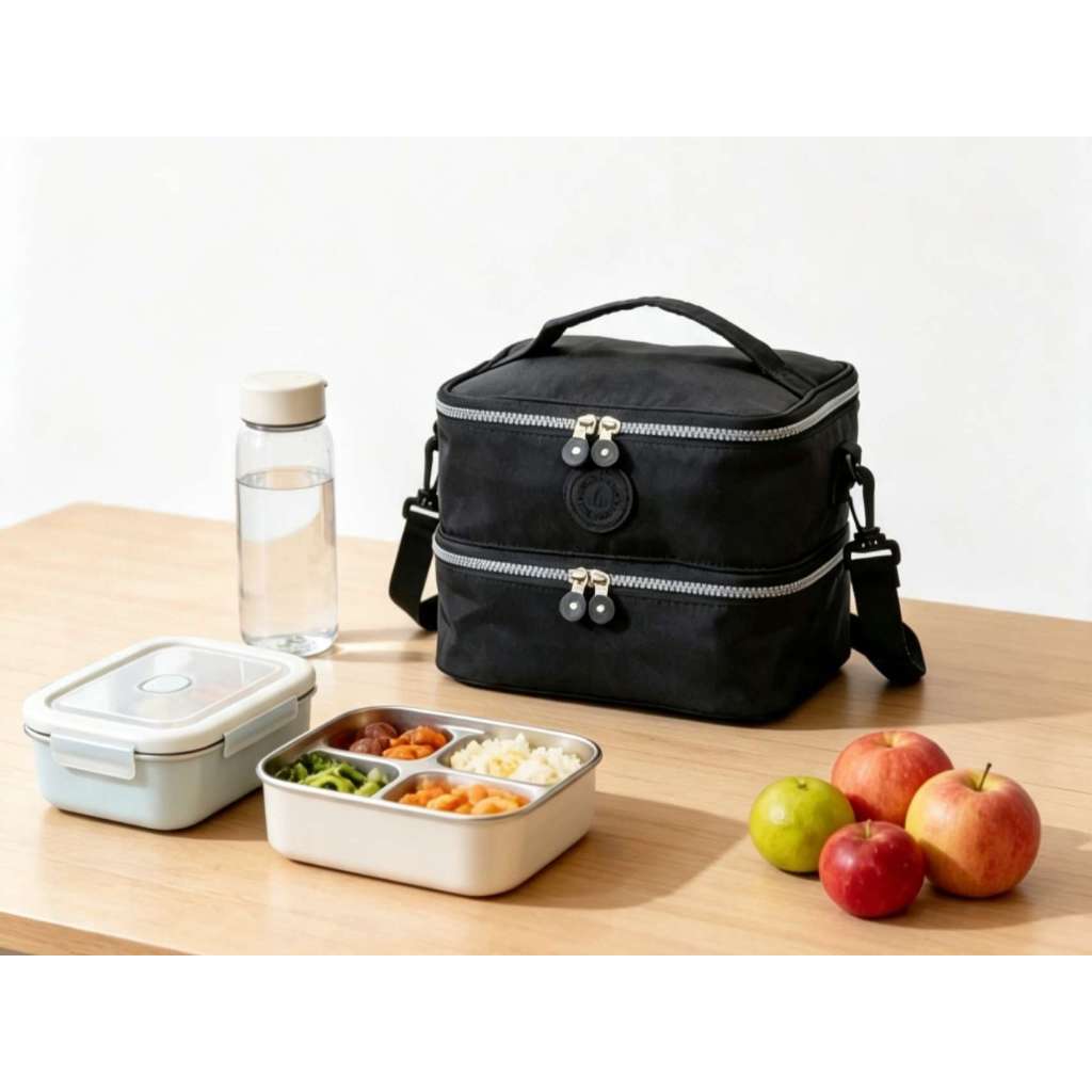 Bolsa Térmica Lancheira com 2 Divisórias Fitness com alça