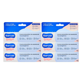 Kit 6un Creme Preventivo de Assaduras Baruel Baby 45gr cada