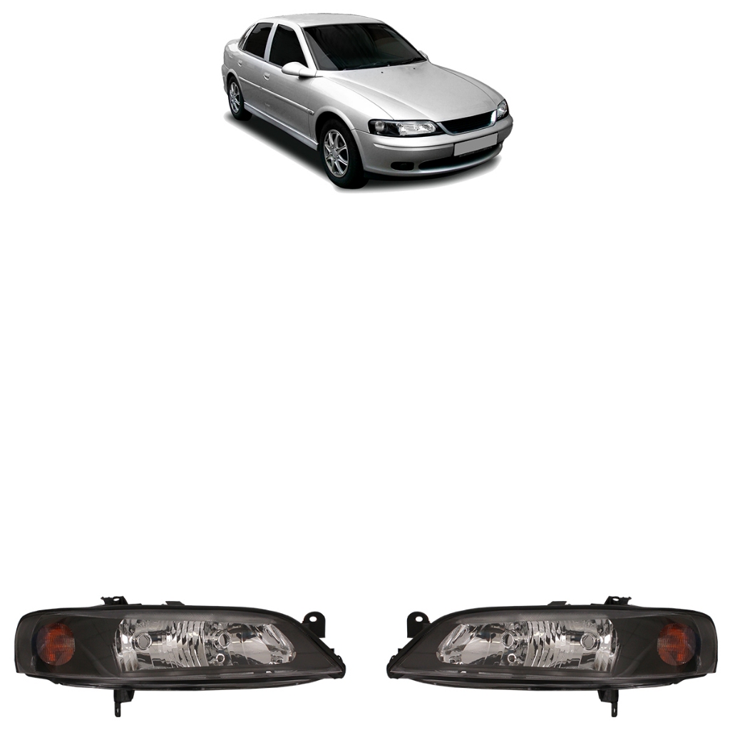 Par Farol Dianteiro Vectra 2000 2001 2002 2003 2004 2005 Máscara Negra