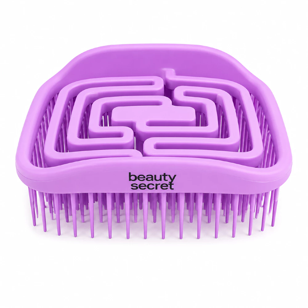 Escova Desembaraçante de Cabelo Flexível Beauty Secret Lavável para Banho Portátil Cerdas Flexíveis Compacta Uso Diário