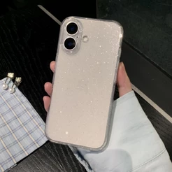 Capa TPU Glitter Brilho Clean Flexível Delicada para iPhone 11 12 13 14 15 16 17 Pro Max