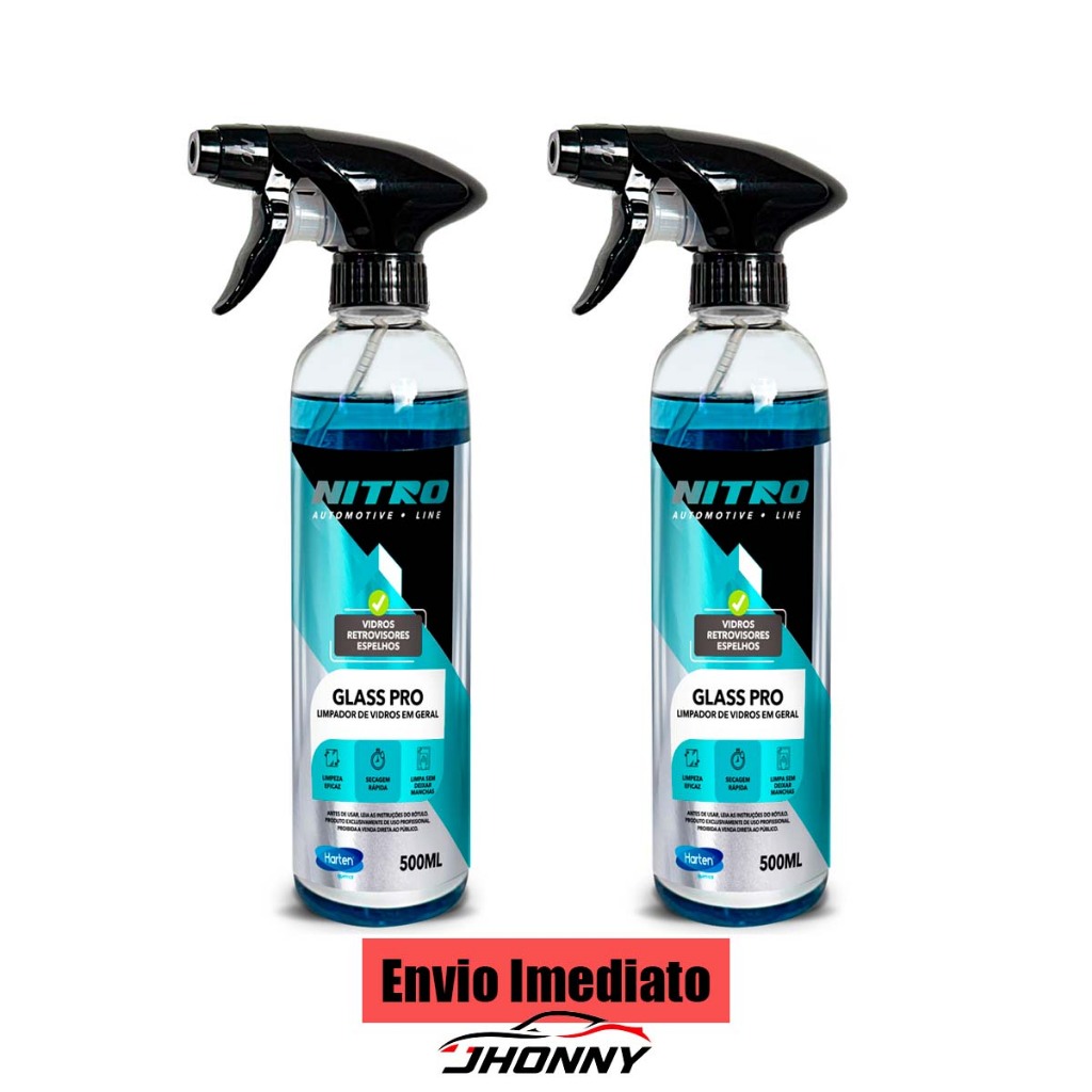 1/2 Kits Glass Pro Limpa Vidros Profissional Nitro Automotive Limpeza Automotiva