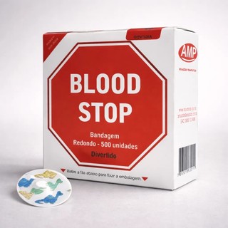 Curativo Infantil Bandagem Blood Stop Divertido Redondo Caixa 500 Unidades