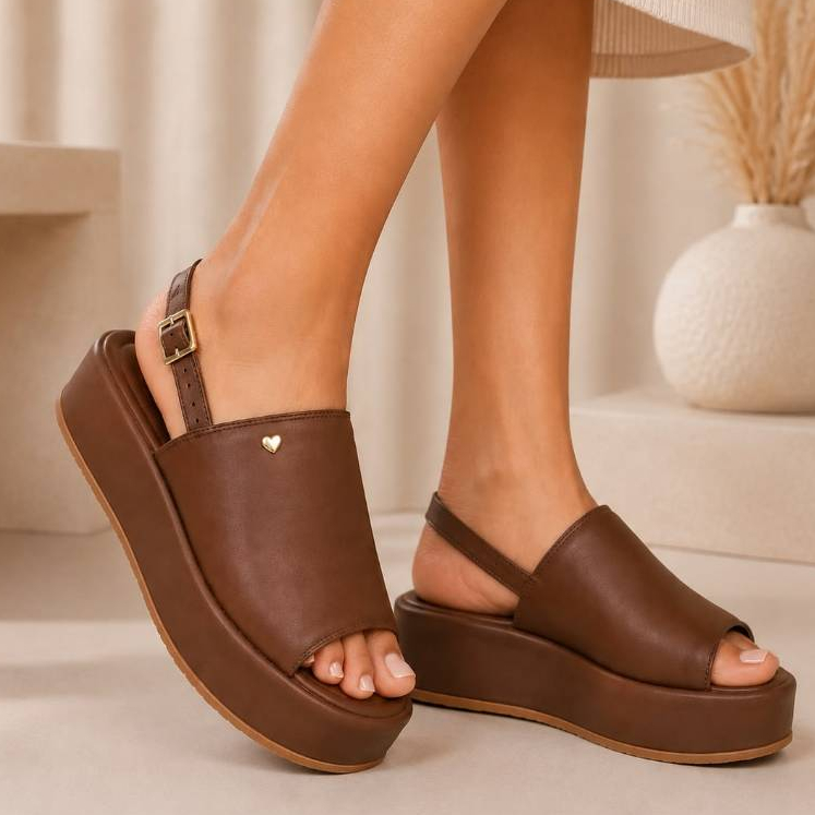 sandalia feminina flatform plataforma avarca confortável casual Lancellotti
