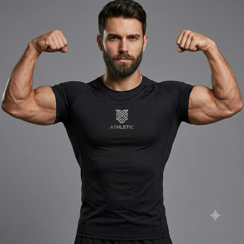 Camisa Camiseta Compressão Masculina Raglan Academia Fitness Treino Térmica Poliéster Elastano DryFit Athletic