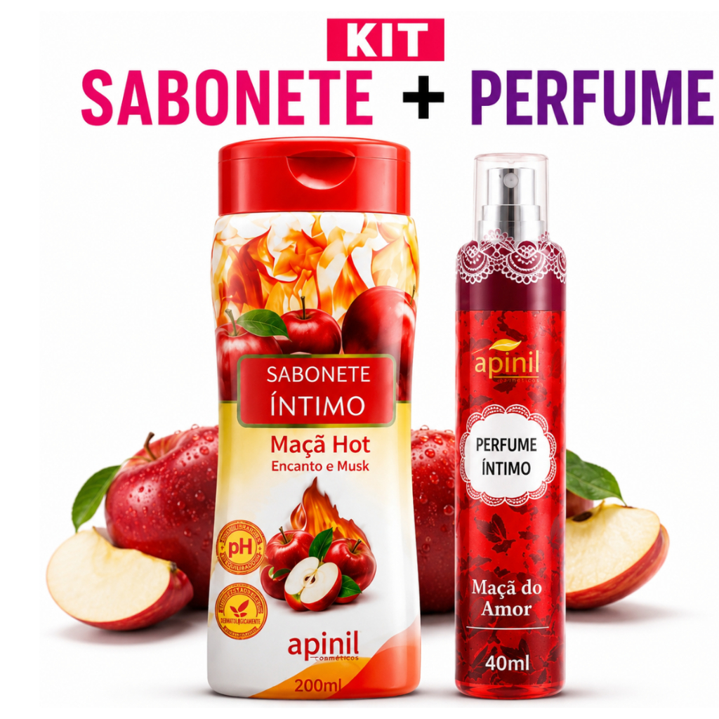 Sabonete Íntimo Apinil Feminino  200ml + Perfume Sensual 40ml Várias Fragrâncias