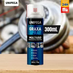 Graxa Spray Lubrificante Multiuso 300ml Unipega Rolamento Bicicleta Moto Trilho Engrenagem Eixo