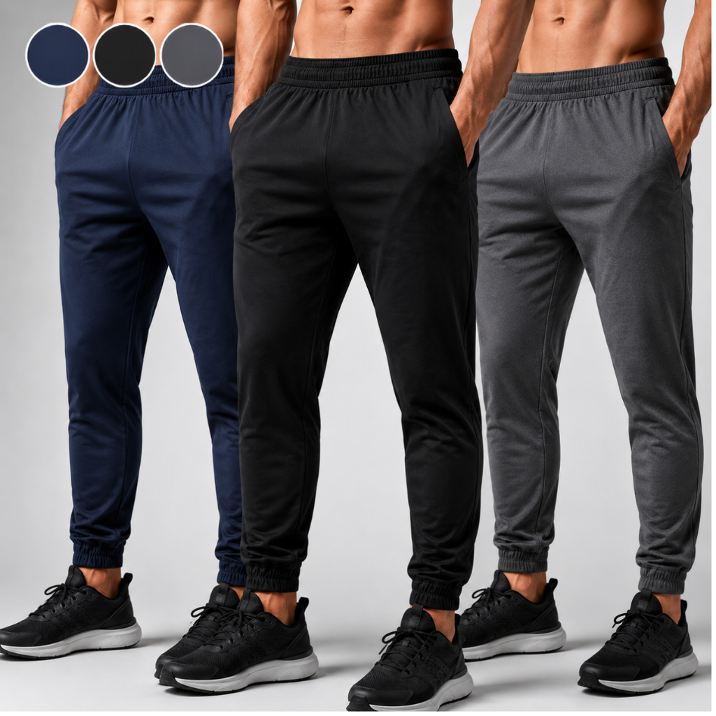 Calça Masculina Jogger Tactel com Elastano Esportiva Academia Treino Lisa com Bolsos