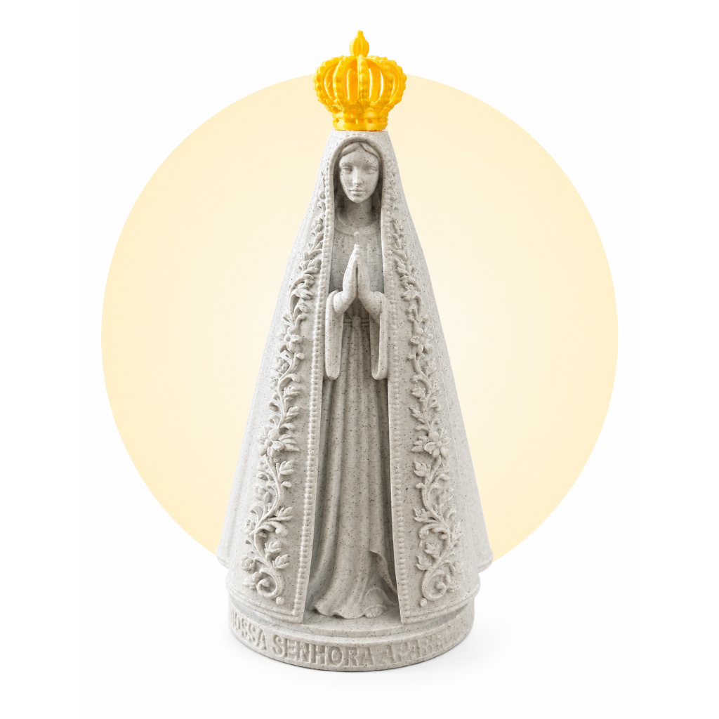Nossa Senhora Aparecida 17cm Imagem Católica Religiosa Decorativa para Altar Oratório Presente