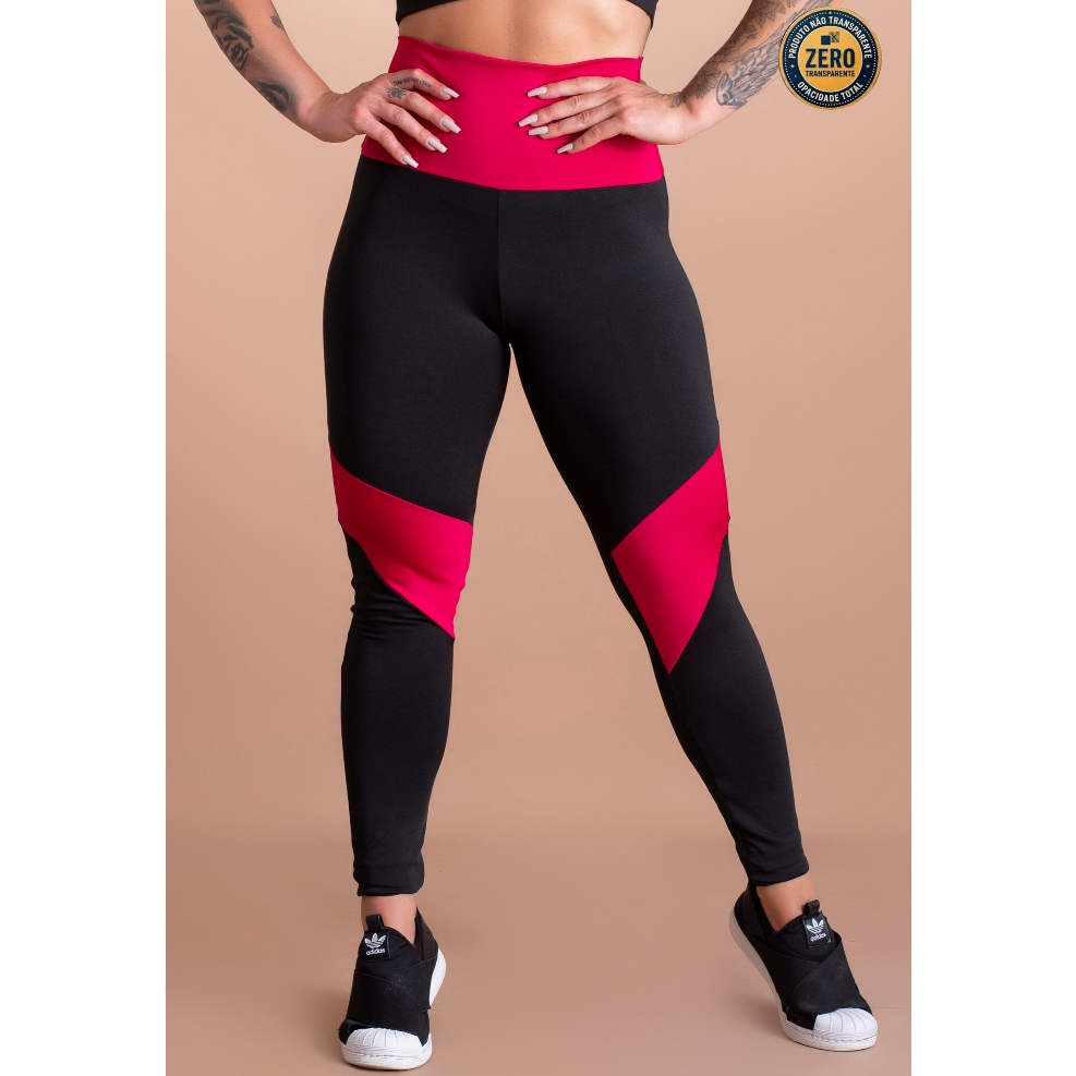 Calça Legging Feminina Cintura Alta Fitness Academia Moda Treino Recorte Cintura ZERO TRANSPARÊNCIA