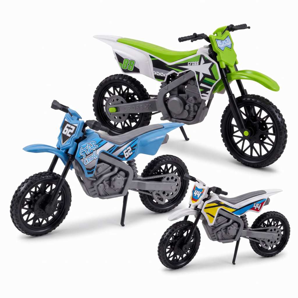 Moto Cross Trilha Realista Grande 37cm - Brinquedo De Moto - Detalhes Presente Ideal - QUEEN SHOP