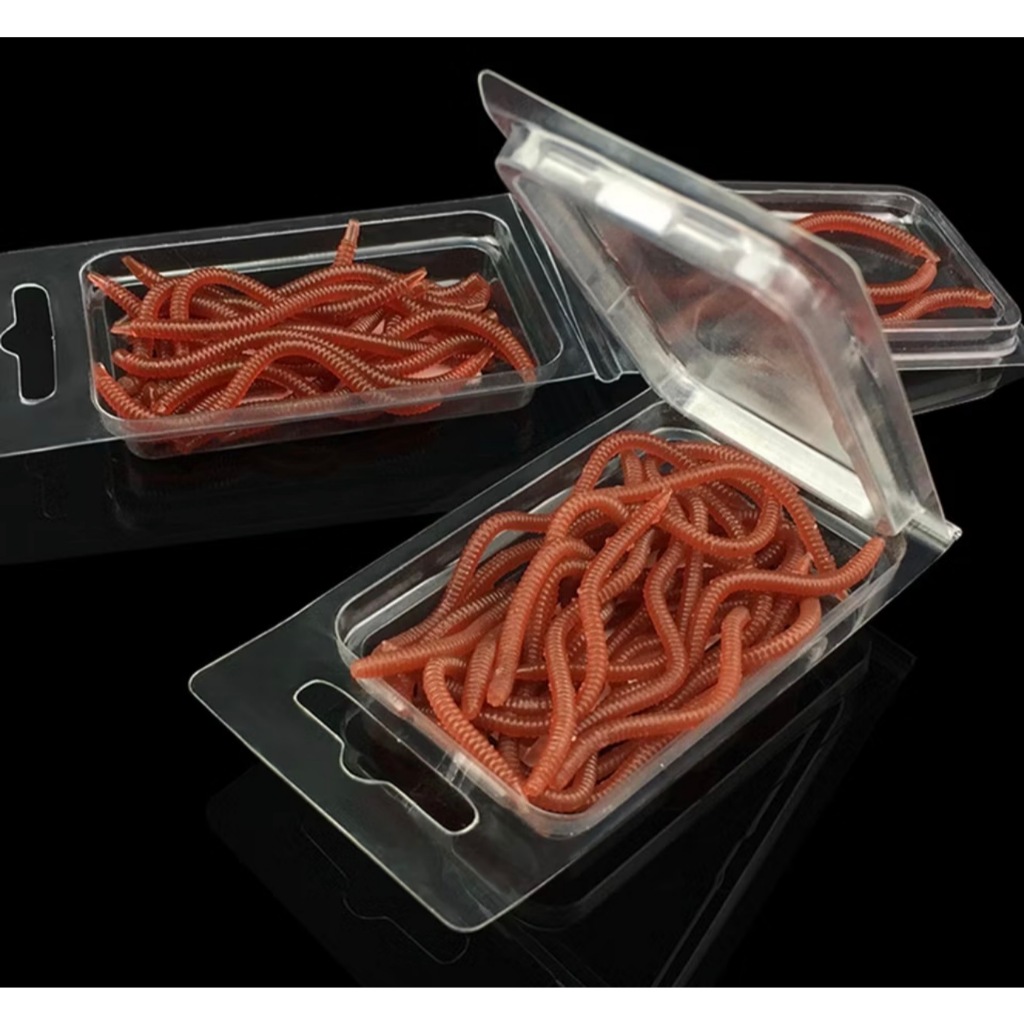 Kit 20 Isca Minhoca Artificial Para Pesca Realista De Silicone Macia 8 CM