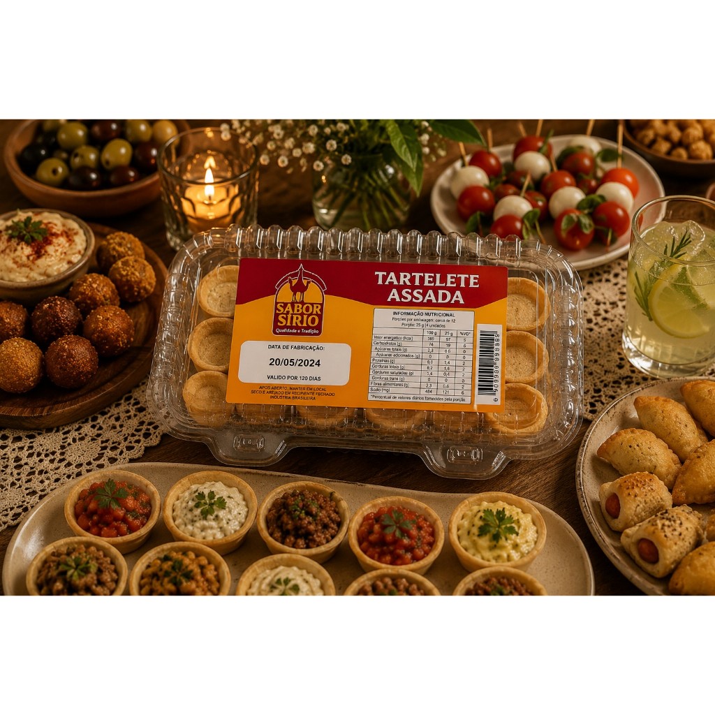 Tartelette Assada ,Canapés aprox. 90 unid Kit para Festa Buffet Pronta para Rechear