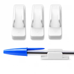 Kit 50 Prendedor de Caneta Padrão BIC Branco Clipe Porta Caneta Para Agenda Planner Caderno