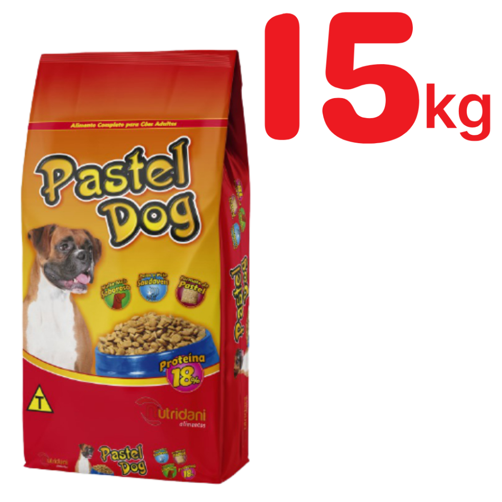 Pastel Dog Ração para Cães Adultos – 15kg | Nutrição Completa