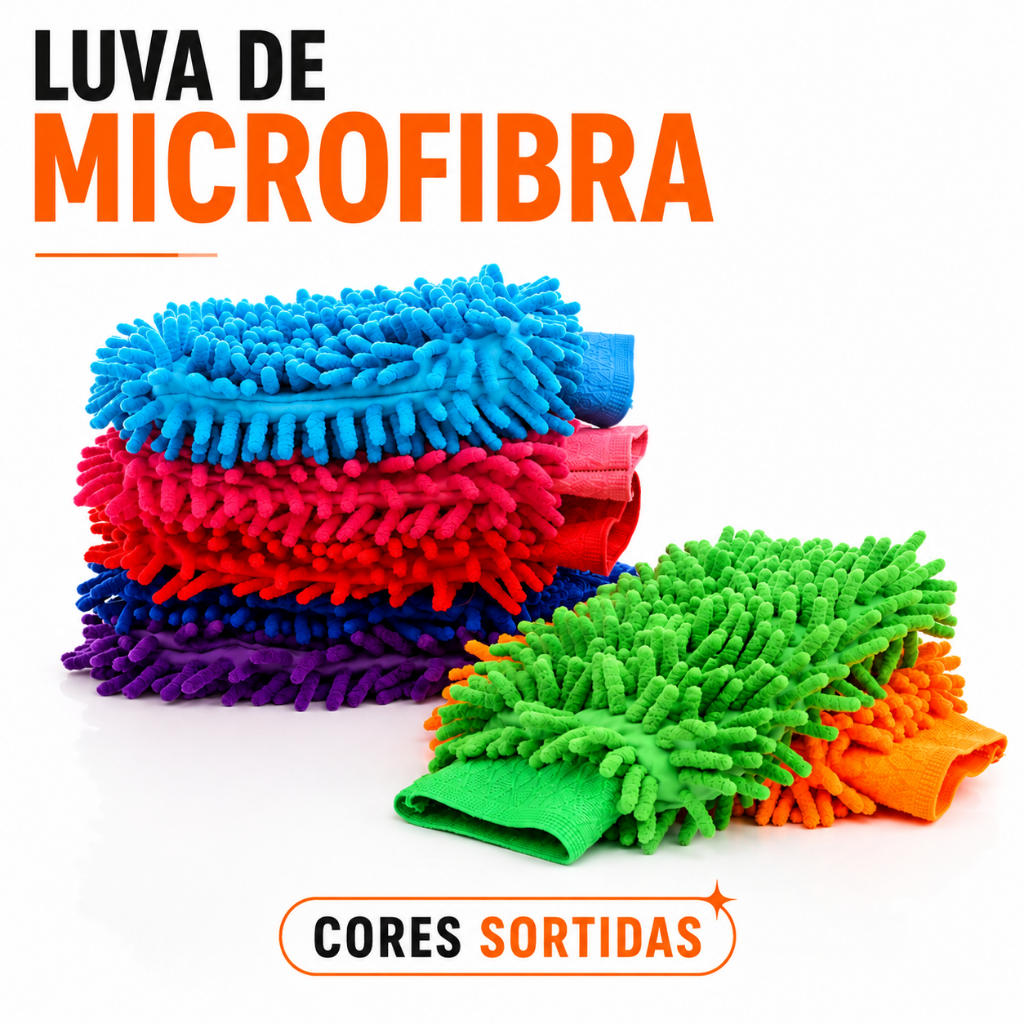 Luva de Microfibra Multifuncional Superfina para Limpeza Lavagem Carro Casa