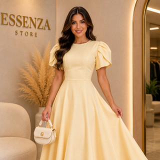 Vestido Midi Alfaiataria Elegante ES-VES-081