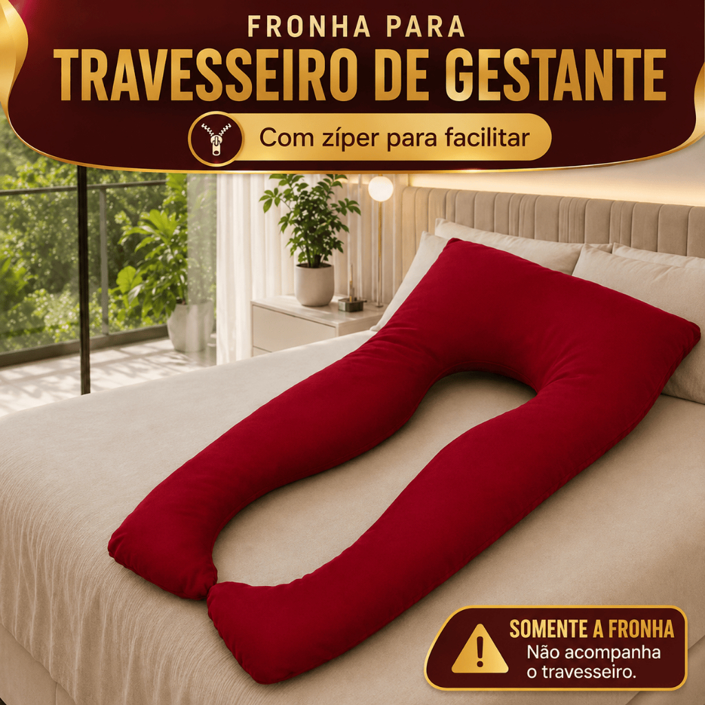Fronha Travesseiro Gestante Micropercal com ziper 1,20x0,60 Premium