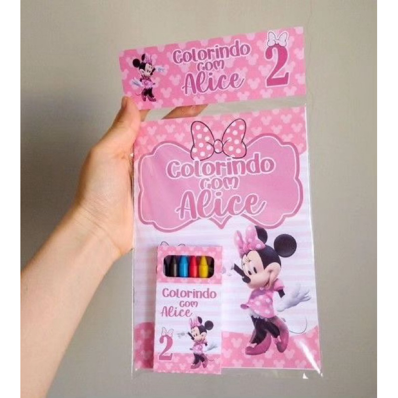 Kit Livro de Colorir Personalizado Lembrancinha Aniversário Infantil | Qualquer Tema | Nome e Idade | Livro + Mini Giz