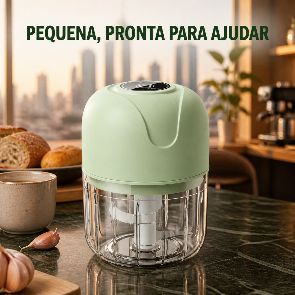 Mini Processador de Alimentos Elétrico Recarregável USB Compacto Prático Para Picar Alhos Cebolas e Temperos na Sua Cozi